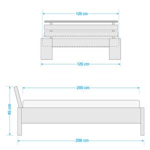 Bett Megan 90 x 200cm - Bettgestell ohne Matratze & Lattenrost - Nussbaum Dekor - Eiche Sägerau Dekor - 120 x 200cm - Mit Lattenrost & Matratze