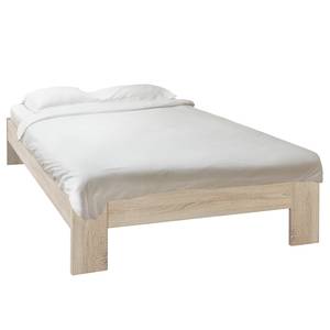 Bed Rachel Grof gezaagd eikenhouten look - 120 x 200cm - Met lattenbodem & matras