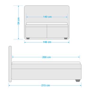 Letto boxspring Evita Nero - 140 x 200cm