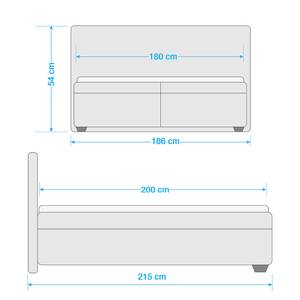 Lit boxspring Evita Noir - 180 x 200cm