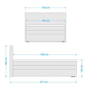 Lit boxspring Amelie Avec coffre de lit Tissu - Gris minéral