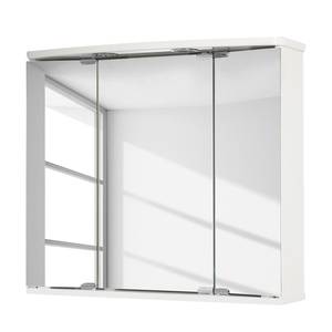 Armoire avec miroir Funa LED Blanc - Bois manufacturé - Verre - 68 x 60 x 22 cm