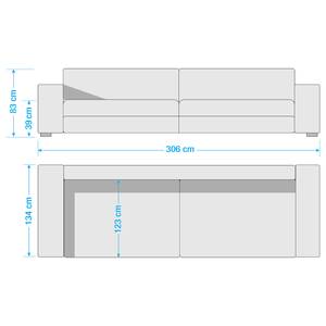 Bigsofa Pesaro Kunstleder / Webstoff Taupe / Grau