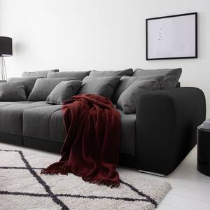 Bigsofa Pesaro Kunstleder / Webstoff Schwarz / Grau