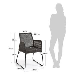 Chaise de jardin Novak Acier / Matière plastique - Gris