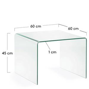 Bijzettafel Drap glas - 60x60cm