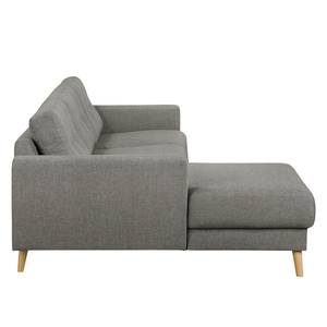 Divano angolare SOLA con chaise longue Tessuto Luba: grigio - Longchair preimpostata a sinistra - Senza funzione letto