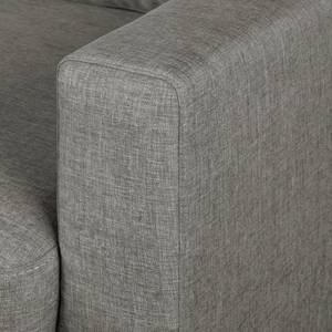 Ecksofa SOLA mit Longchair Webstoff Luba: Grau - Longchair davorstehend links - Ohne Schlaffunktion