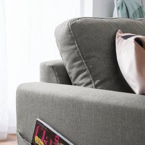 Ecksofa SOLA mit Longchair Webstoff Luba: Grau - Longchair davorstehend rechts - Ohne Schlaffunktion