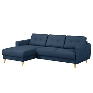 Divano angolare SOLA con chaise longue Tessuto Luba: blu jeans - Longchair preimpostata a sinistra - Senza funzione letto