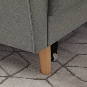 Ecksofa SOLA mit Longchair Webstoff Luba: Grau - Longchair davorstehend rechts - Mit Schlaffunktion