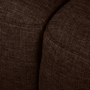 Canapé d’angle SOLA Tissage à plat - Tissu Luba: Marron foncé - Méridienne courte à gauche (vue de face) - Avec fonction couchage