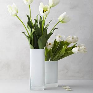 Vase Lucca Glas - Weiß - 11 x 20 cm