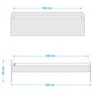 Lit en bois massif Fia Pin - Pin blanc - 180 x 200cm