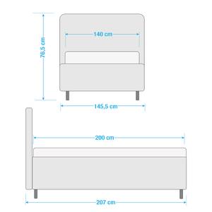 Gestoffeerd bed Hip Hop antracietkleurige structuurstof 140x200cm