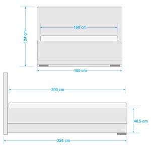 Gestoffeerd bed Pisa kunstleer - Zwart - 160 x 200cm