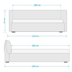 Lit rembourré Luna Cuir synthétique - Marron - 200 x 200cm - Sans matelas