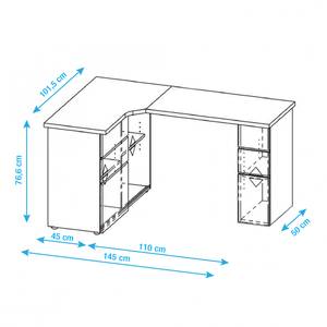 Hoekbureau Samiera wit/imitatie eikenhout - Alpinewit/Sonoma eikenhoutkleurig