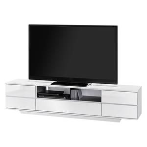 Tv-meubel Amieka Hoogglans wit/zwart - Breedte: 200 cm