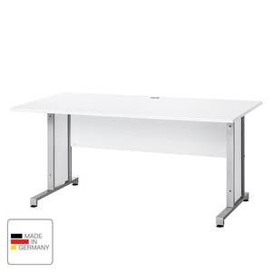 Schreibtisch Merit II Weiß / Silber - Breite: 160 cm