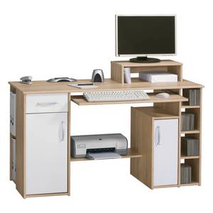 Bureau pour ordinateur Malio Imitation chêne de Sonoma / Blanc