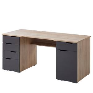 Bureau pour ordinateur Scarlett Chêne de Sonoma / Gris brillant - Imitation chêne de Sonoma / Gris