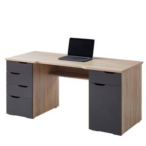 Bureau Scarlett Sonoma eikenhouten look/hoogglans grijs - Sonoma eikenhoutkleurig/grijs