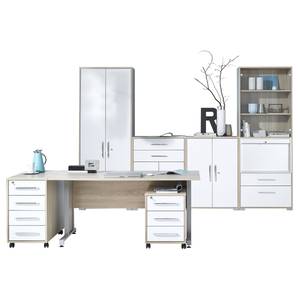 Bureau voordeelset Merit IV (7-delig) Sonoma eikenhouten look/hoogglans wit