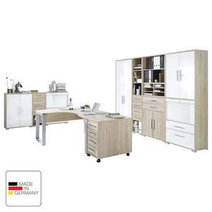 Set risparmio da ufficio Merit XI 9 pezzi - Effetto quercia di Sonoma/Bianco lucido