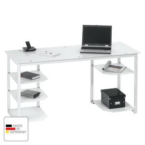 Bureau pour ordinateur Shibata Verre / Métal - Blanc