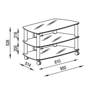 TV-Rack Glenview I Aluminium/Klarglas