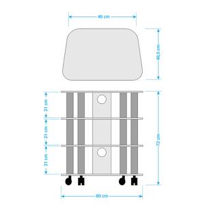 Supporto TV Ottone II Ottone/Vetro trasparente