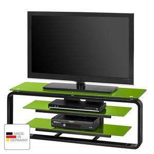 TV-Rack Jared I Schwarz / Glas Grün - 110 cm - Schwarz / Glas Grün - Breite: 110 cm