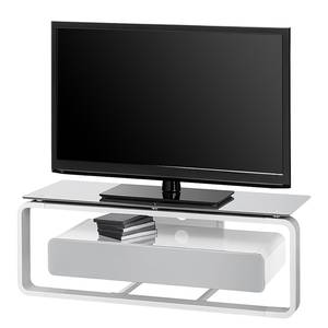 Supporto TV Shanon Bianco / Vetro grigio platino - Larghezza: 110 cm