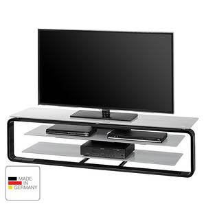 TV-Rack Jared I Schwarz / Glas Platingrau - 150 cm - Schwarz / Glas Platingrau - Breite: 150 cm