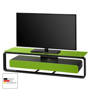 TV-Rack Shanon Schwarz / Glas Grün - 150 cm - Schwarz / Glas Grün - Breite: 150 cm
