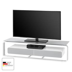 TV-Rack Shanon Weiß / Glas Platingrau - 150 cm - Weiß / Glas Platingrau - Breite: 150 cm