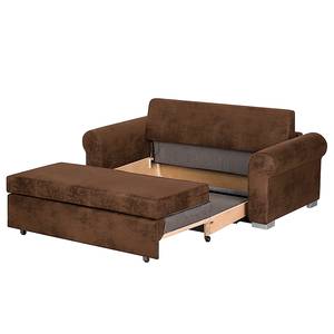 Canapé convertible LATINA Basic Country Microfibre Afua: Marron - Largeur : 165 cm