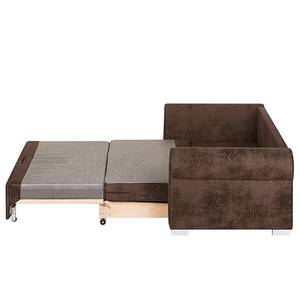 Canapé convertible LATINA Basic Country Microfibre Afua: Marron chocolat - Largeur : 165 cm