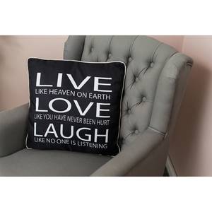 Kussen Live Love Laugh zwart