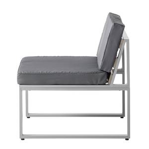 Loungefauteuil Kudo geweven stof/polywood - donkergrijs/lichtgrijs