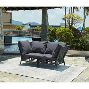 Loungeecke Kylo Webstoff / Polyrattan - Grau / Anthrazit