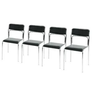 Chaises Comet (lot de 4) Imitation cuir -Noir noir Coloris : - Noir