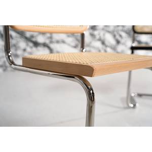 Chaises cantilever HOLM A - Lot de 2 Hêtre - Chrome brillant