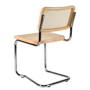 Chaises cantilever HOLM A - Lot de 2 Hêtre - Chrome brillant