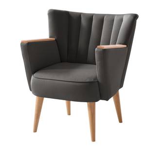 Fauteuil Bauro geweven stof Donkergrijs