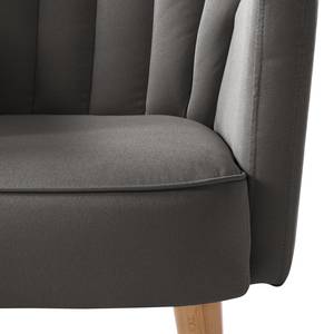 Fauteuil Bauro geweven stof Donkergrijs