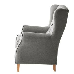 Fauteuil à oreilles Luro Tissu structuré - Tissu Inas: Gris platine