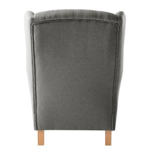 Fauteuil à oreilles Luro Tissu structuré - Tissu Inas: Gris platine