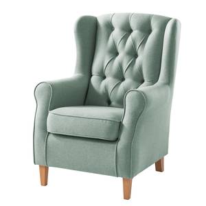 Fauteuil à oreilles Luro Tissu structuré - Tissu Auli: Bleu clair